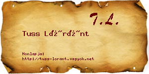 Tuss Lóránt névjegykártya